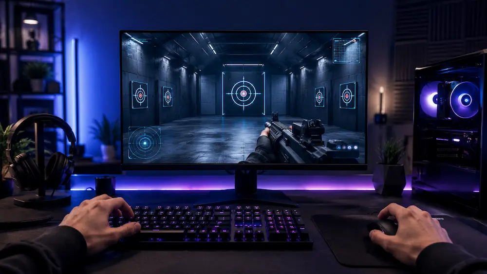 Jucător într-un setup de gaming